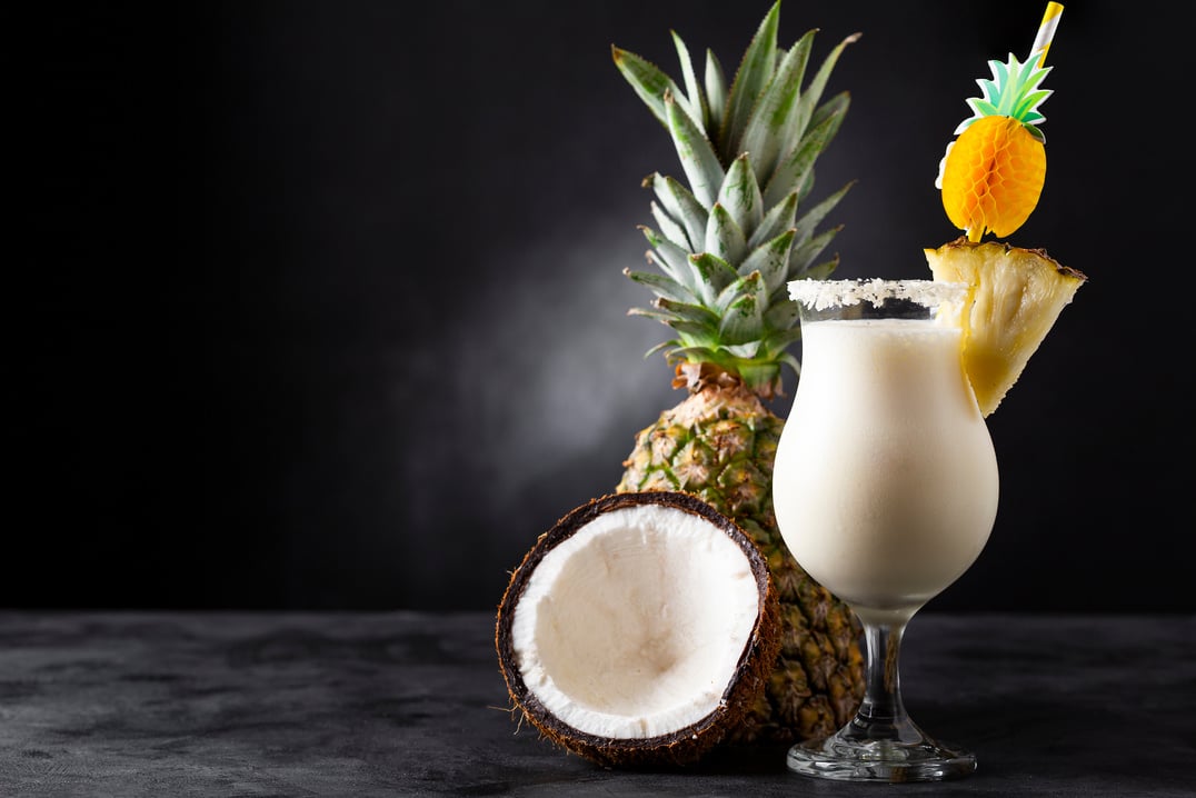 Tasty Frozen Pina Colada Cocktail.