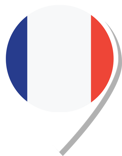 France flag check-in icon.